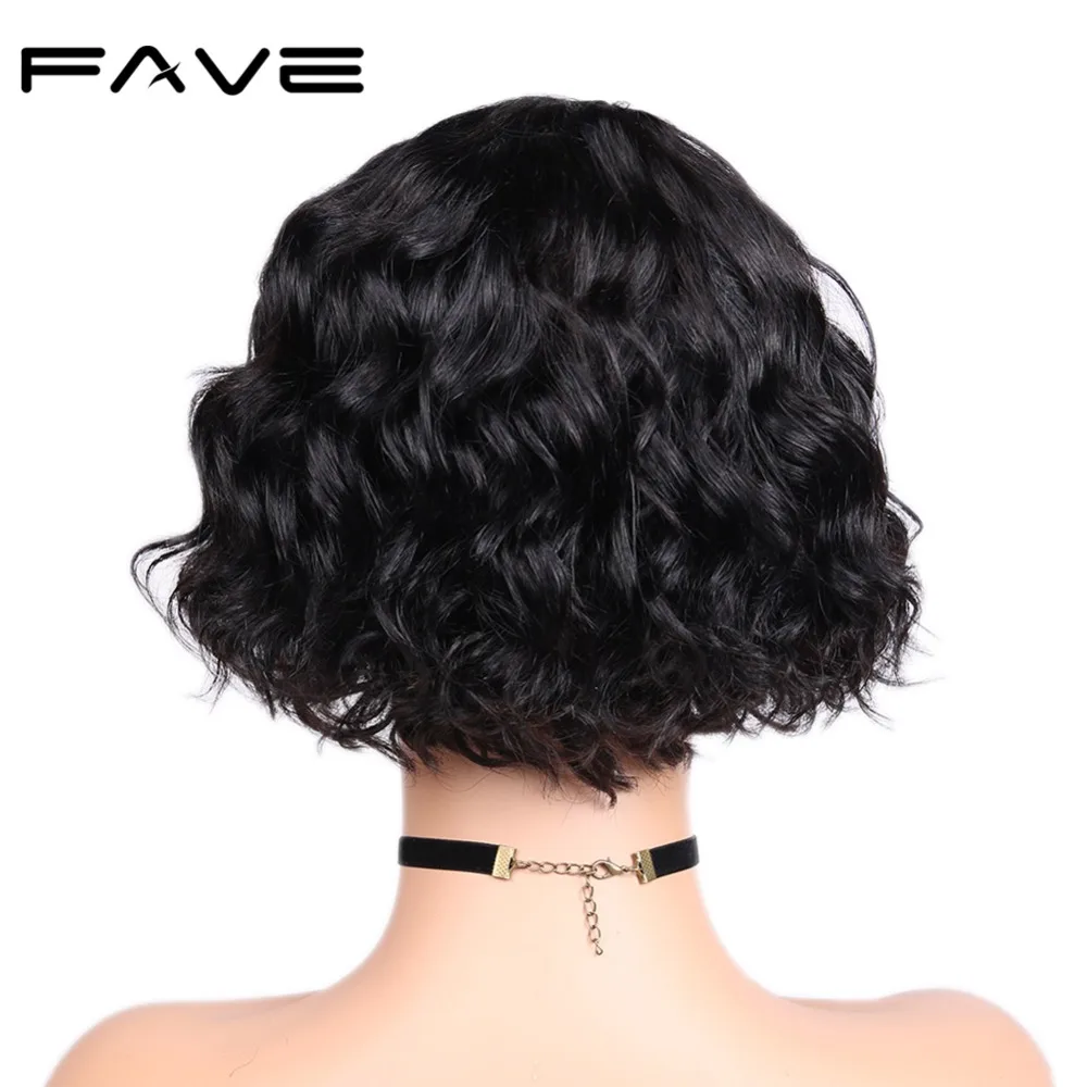 Фото Парики из натуральных волос FAVE на сетке, короткие, натуральные, волнистые, 8 дюймов, бразильский парик без повреждений L, предварительно выщи... №4