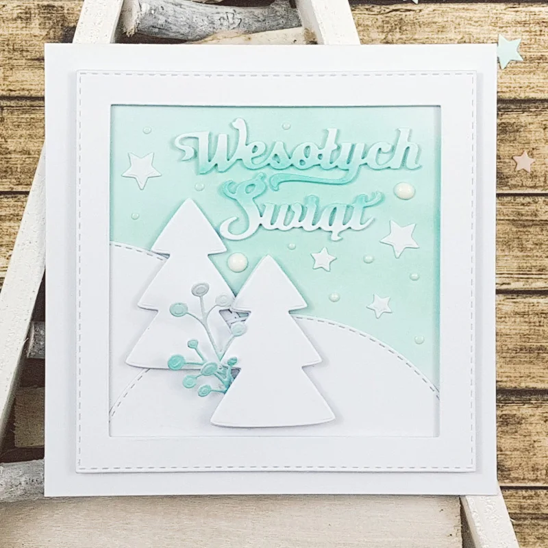 Wesotych Swiat польское Письмо DIY высечка для рукоделия тиснение шаблон карты фото