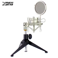 desktop stand spider microphone shock mount mic isolation shield wind screen pop filter for isk bm700 bm 700 bm 800 at100 t2050