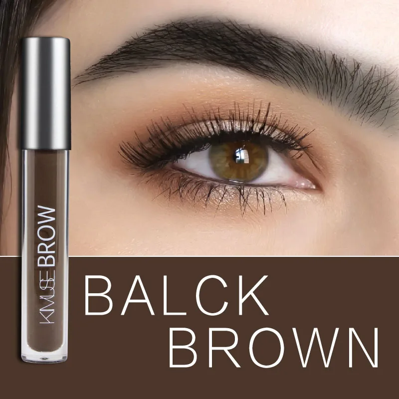 BLACKBROWN Тени для бровей, крем-гель, натуральная долговечная краска для бровей, тату-ручка, водостойкая, черный, коричневый, карандаш для бровей, Кисть для макияжа - Цвет: BLACKBROWN