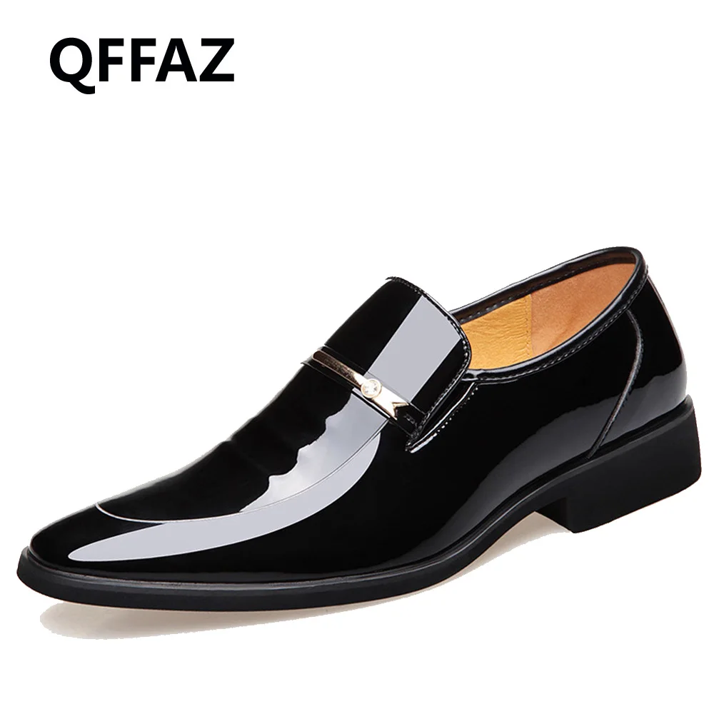 QFFAZ Men's Leather Shoes Genuine Wedding Pary Men Fashion Patent Dress Oxford | Обувь