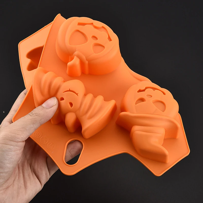6 видов конструкций Хэллоуин Силиконовые шоколадные формы Тыква Призрак Bat DIY
