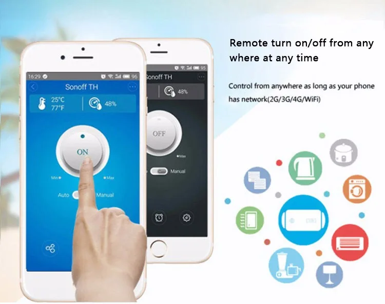Sonoff th16a 10a умный дом дистанционного Wifi беспроводной переключатель таймер контроллер для IOS Android телефон с температурой и влажностью
