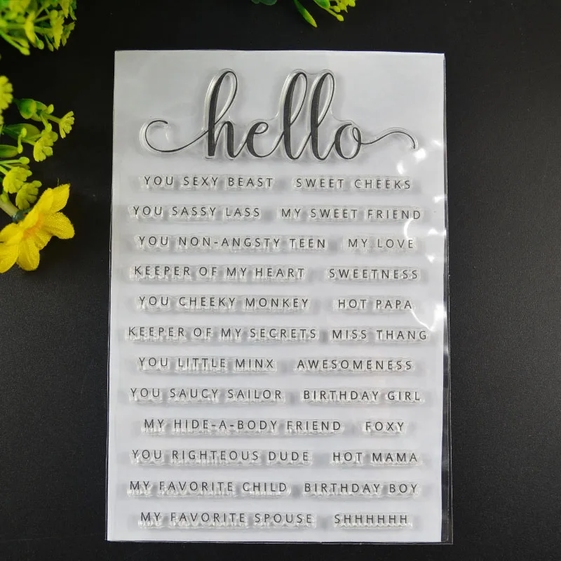 Hello stamp TPR Силиконовый Прозрачный штамп резиновое уплотнение для DIY