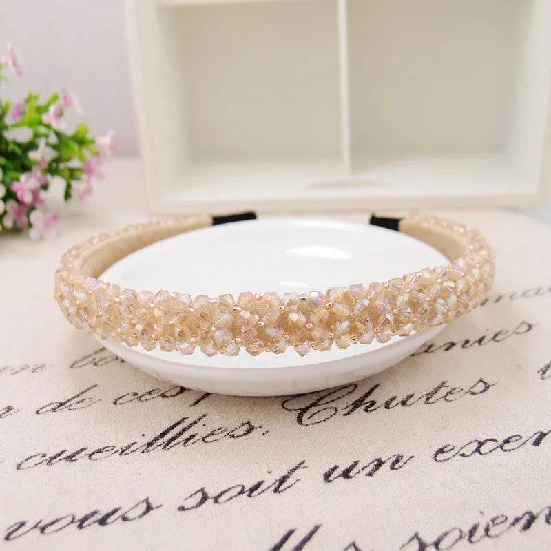 Хит продаж роскошные повязки на голову Стразы в современном стиле с кристаллами