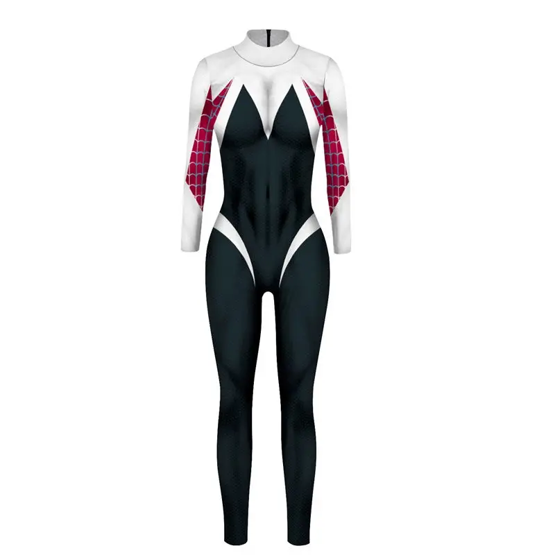 Sexy Skinny Women Bodysuit Fancy Spiderman 3D Super Hero Costume Cosplay Party Halloween Costumes Jumpsuit Bodycon | Женская одежда