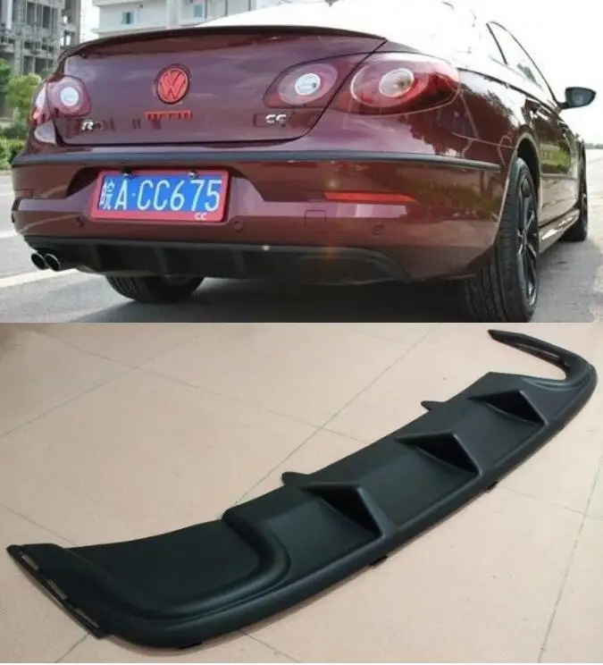 09-12 2 Exhause ABS задний бампер спойлер Диффузор Крышка для Volkswagen VW Passat CC 2009- по EMS - Цвет: 09-12 2 Exhause