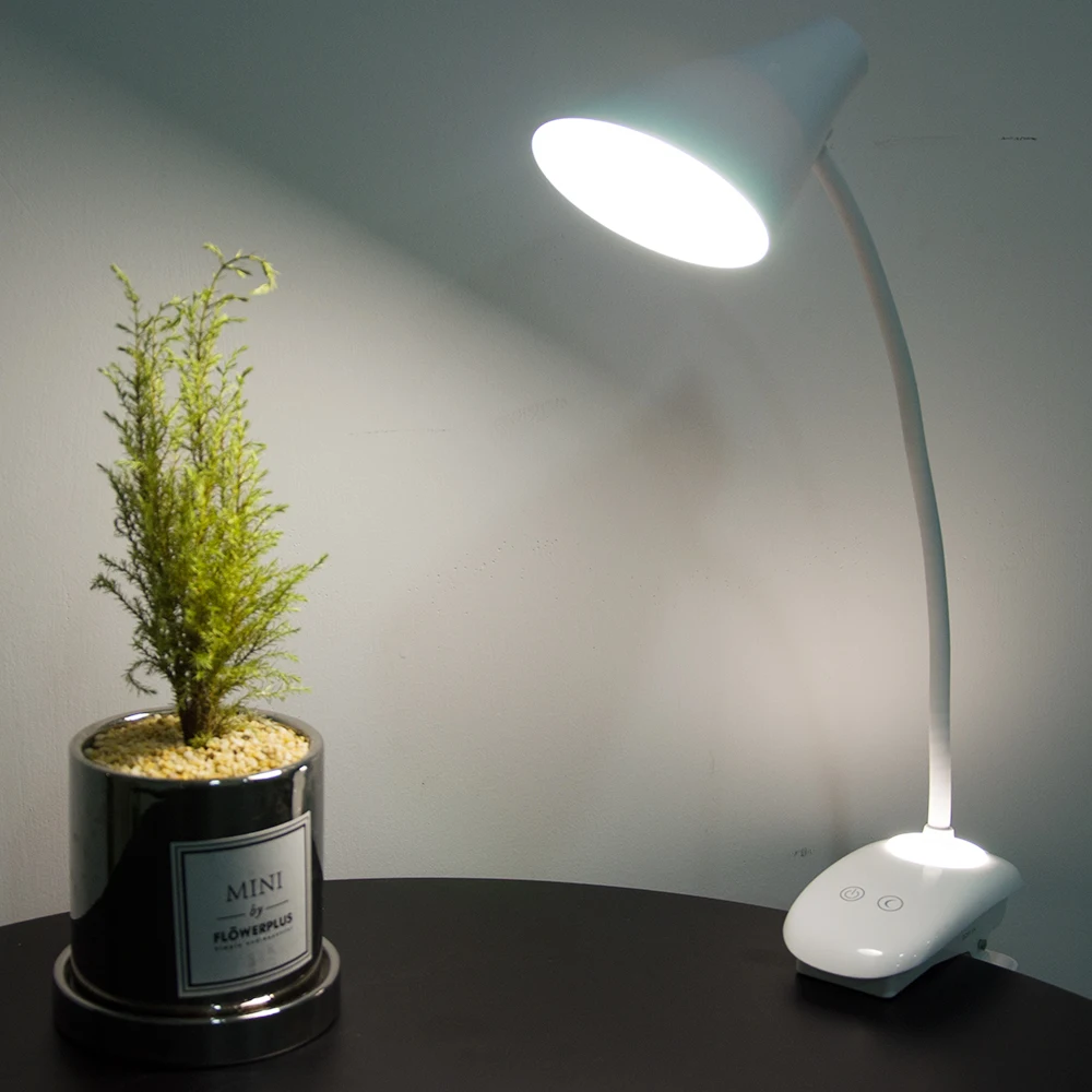 

Flexo Led Desk Lamp with Cap Lampshade Touch Switch Dimmer Study Lamp Night Light Table Lamps for the Bedroom 18650 Battery