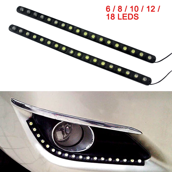 Универсальный светодиодный белый автомобильный гибкий светильник 5050 дневные