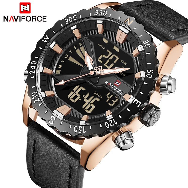 Топ люксовый бренд NAVIFORCE мужские спортивные военные часы Мужские кварцевые