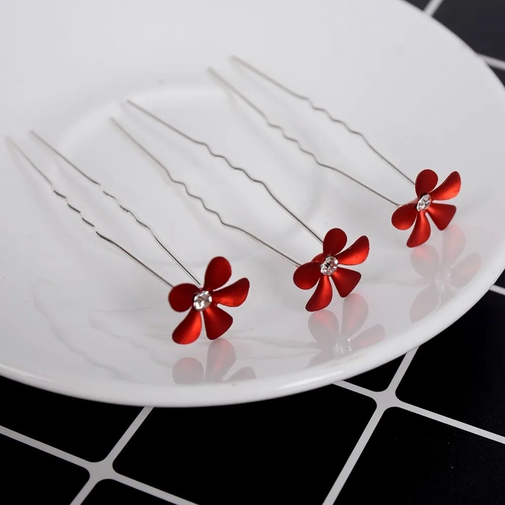 20 шт. модные Искусственные Свадебные Заколки Для Волос разноцветные цветы