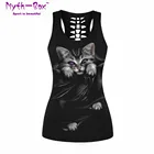 Женский спортивный жилет с 3D принтом плохой кошки, рубашка без рукавов для йоги, для девочек, Ажурные топы для тренировок в тренажерном зале, быстросохнущие майки для фитнеса, Майки