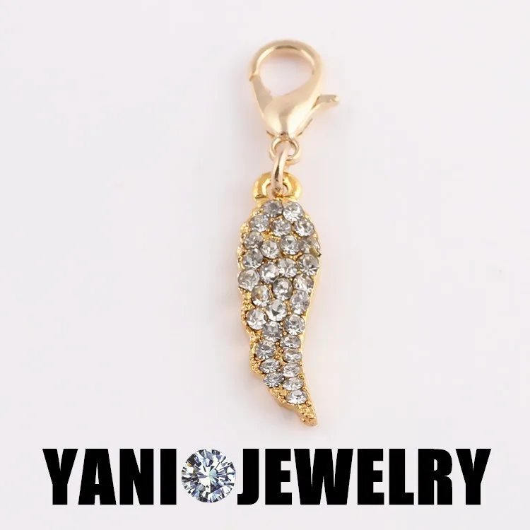 

20 шт./Лот Бесплатная доставка Золотой Серебряный цвет кристалл Крылья Ангела шармы Подвески Ювелирные изделия Аксессуары Diy Ювелирная фурн...