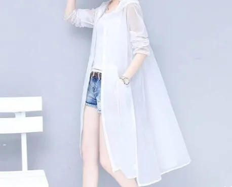 Летняя Солнцезащитная Женская длинная свободного размера и тонкая уличная карта