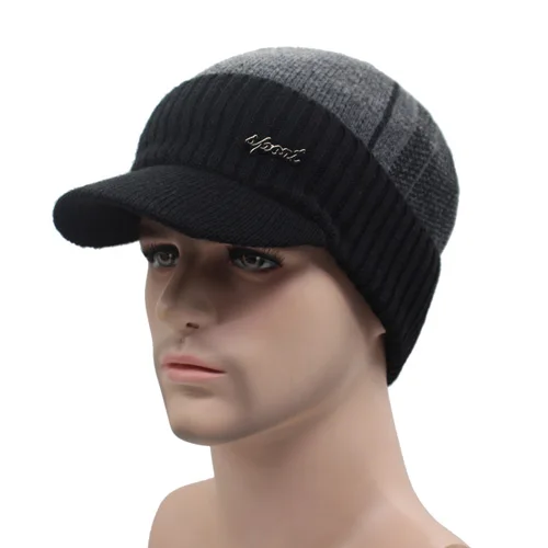 black dark gray AETRUE зимние шапки Скалли зимняя шапка бини для мужчин женский шерстяной шарф головные уборы, Балаклава маска вязаная шапка вязаная - Цвет: black dark gray