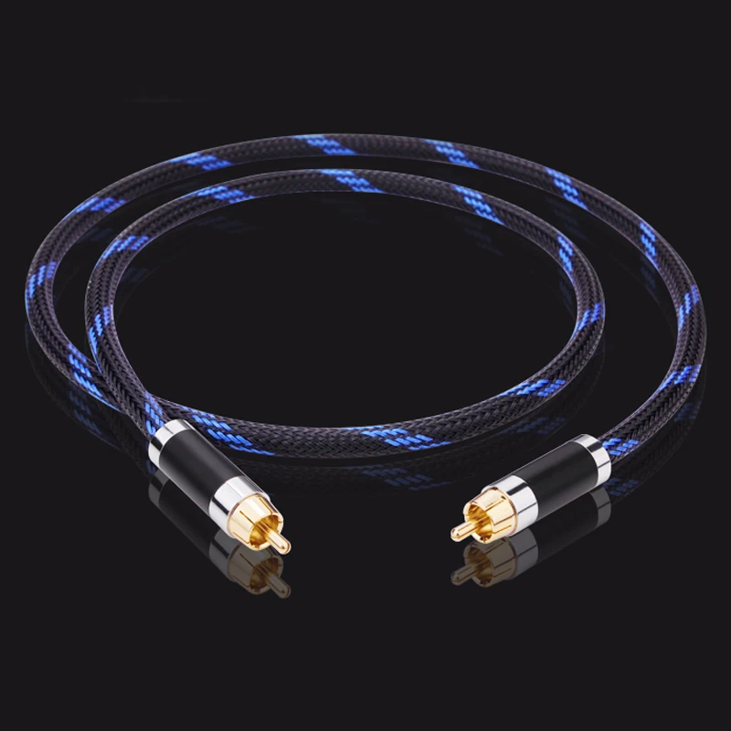 RCA кабель Hi Fi Spdif сигнальное соединение OFC нейлоновый Плетеный 75 евро цифровой