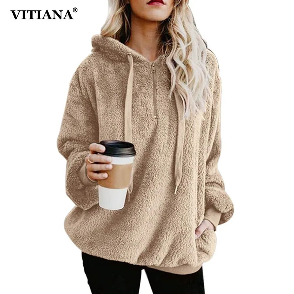 VITIANA, женское повседневное пальто с искусственным мехом, большие размеры 5XL, Осень-зима, элегантная свободная теплая мягкая верхняя одежда, верхняя одежда на молнии, куртка