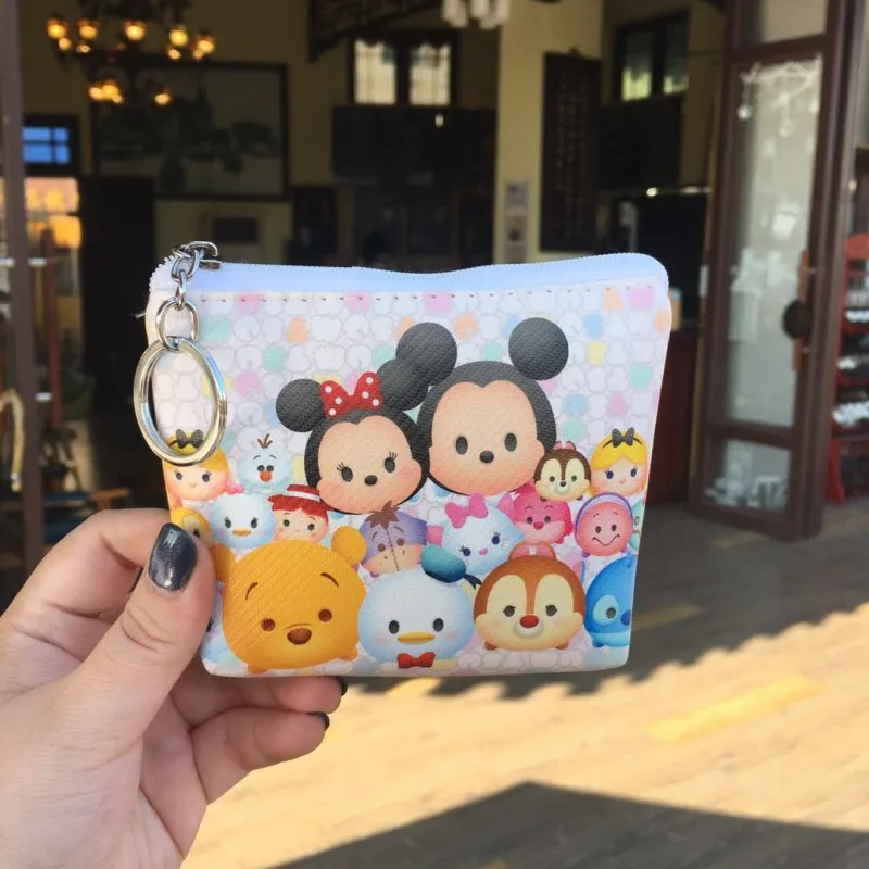 Disney Минни Мышь портативный косметические Косметика сумка многоцелевой хранения монет мультфильм кошелек PU кулон бумажник карты сумки
