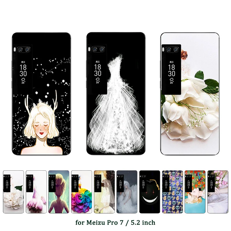 Чехол для Meizu Pro 7 мягкий силиконовый прозрачный чехол из ТПУ с принтом брака