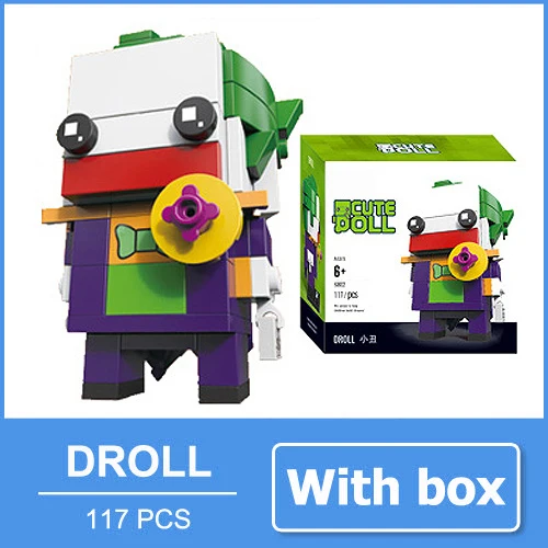 Joker A with box Бэтмен чудо-женщина Супермен флеш-игрушки блоки мини фигурка акваман киборг кукла супергероя персонажи фильмов подарок для мужчин - Цвет: Joker A with box