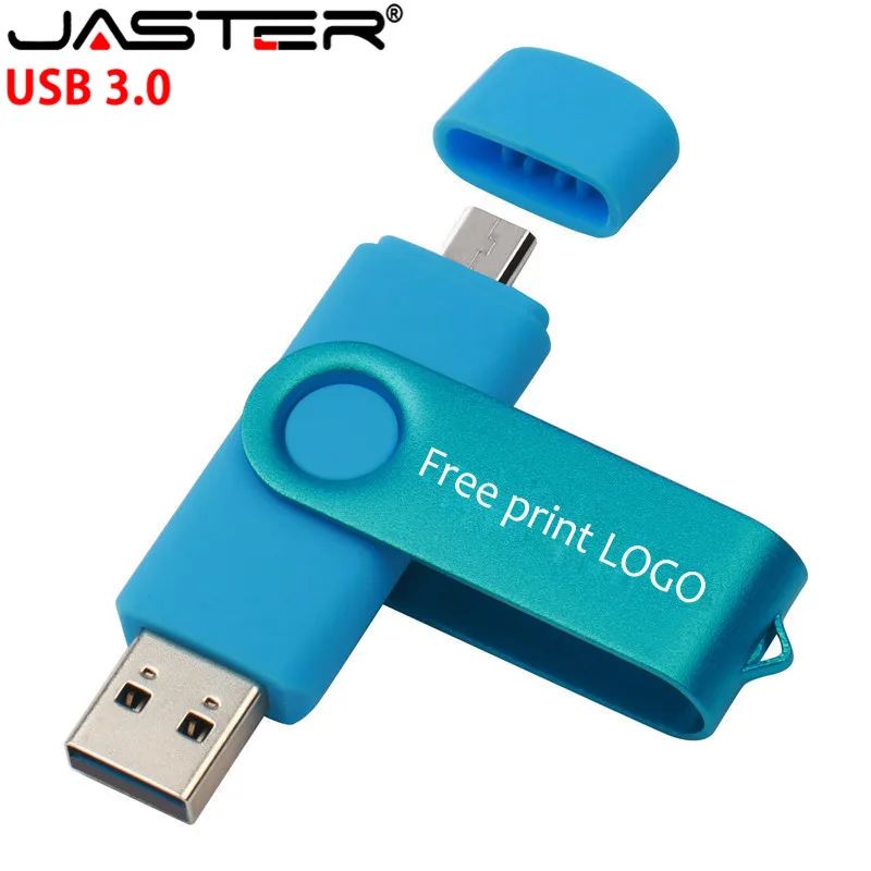 Логотип Jaster OTG USB 3,0 флеш-накопитель 4 ГБ 8 ГБ 16 ГБ 32 ГБ 64 ГБ Флешка металлический usb флеш-накопитель карта памяти