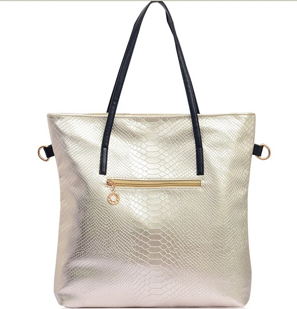 OL Style Fashion Color Block LEATHER Shoulder Bags Women Large Capacity Serpentine Grain Handbags SW2112 | Багаж и сумки