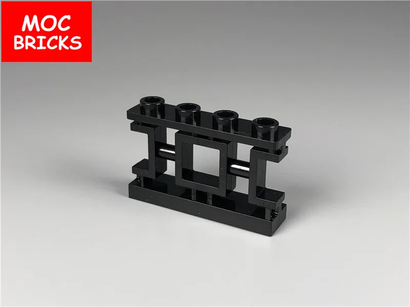 10 шт./лот MOC кирпичи забор 1x4x2 декоративная азиатская решетка с 4 гвоздиками