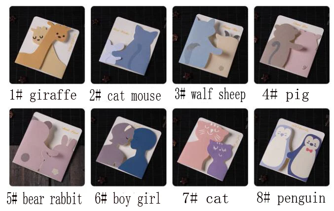 Праздничные поставки мини поздравительные открытки бумажные милые мультяшные