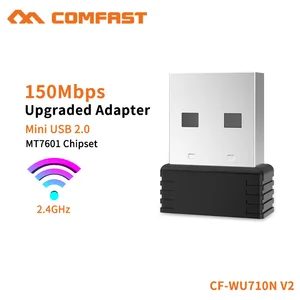Мини-Wi-Fi-адаптер COMFAST, Usb-антенна Wi-Fi, чип MTK7601, 150 Мбитс, 2,4G, приемник для настольного ПК, функция мягкой точки доступа, черный CF-WU710N-V2