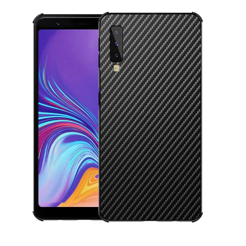 Чехол для samsung Galaxy A7 A750, оригинальная металлическая алюминиевая рамка, чехол из углеродного волокна для samsung Galaxy A9 A9s, чехол - Цвет: Carbon Fiber Black