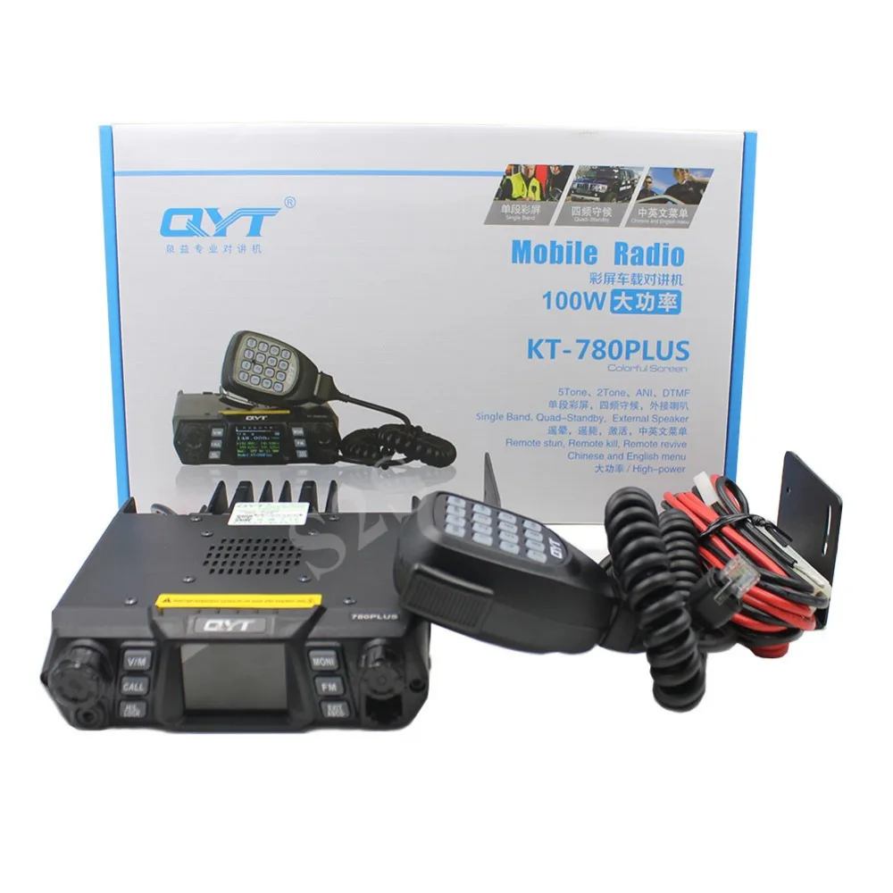 100 ватт супер высокая мощность QYT KT-780 плюс VHF136-174mhz радио автомобиля/мобильный трансивер KT780 200 каналов дальней связи