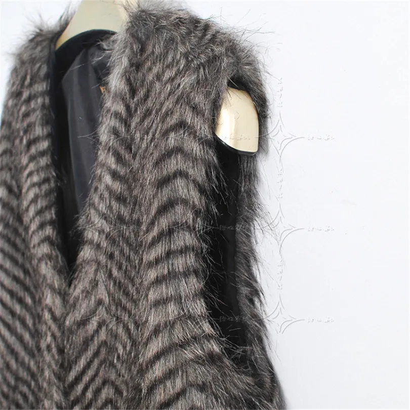 Женское пальто с искусственным мехом зимний жилет из искусственного меха