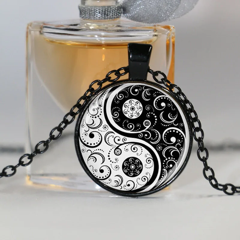 Женская черно белая подвеска Инь Янь для йоги модное ожерелье|yin yang pendant|yoga