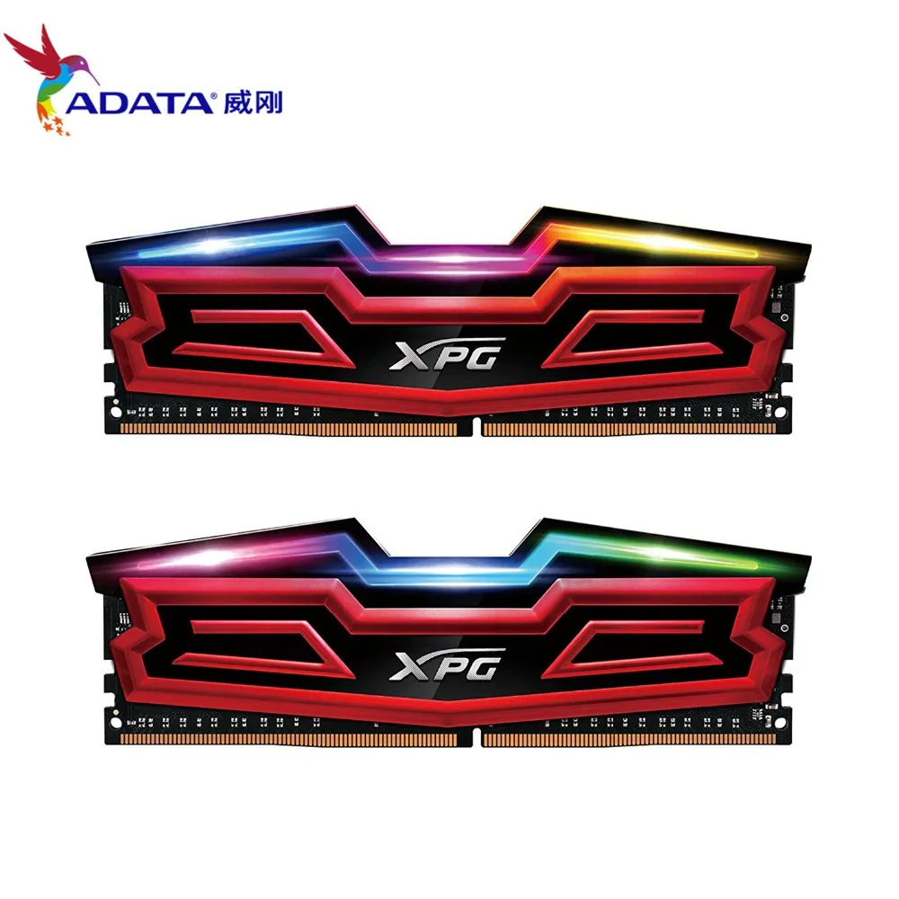 AData XPG Spectrix D40 RGB 3000MHz 16GB (2x8GB) 288-Pin PC4-19200 Desktop U-DIMM Memory Dual Retail Kit Multi-Colored on - AData XPG Spectrix D40 RGB 3000MHz 16GB (2x8GB) 288-контактная память PC4-19200 для настольных компьютеров U-DIMM Dual Retail Kit, м