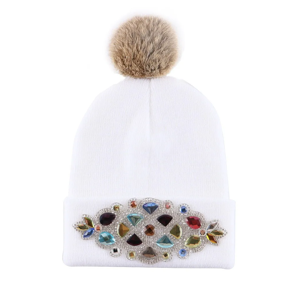 Оптовая продажа зимняя шапка с цветочным рисунком для мальчиков и девочек