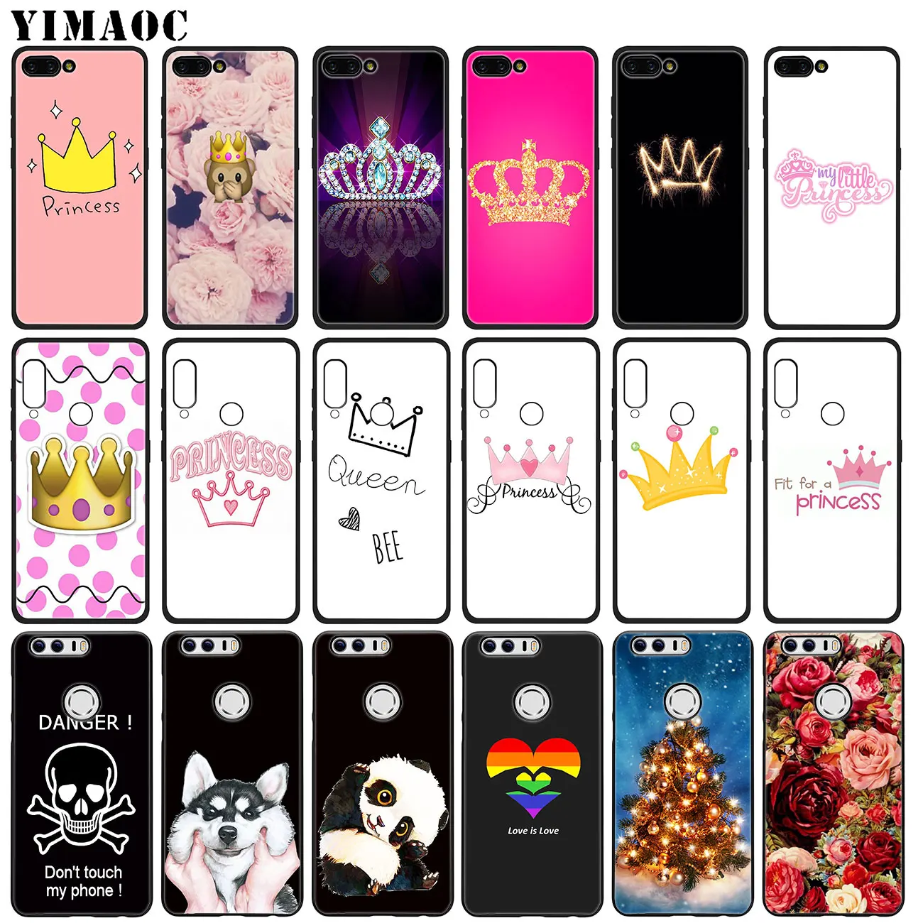 Мягкий силиконовый чехол YIMAOC PRINCESS Queen boss crown king для Huawei Honor 20 Pro 8C 8X 8 9 9X 10 Lite 7X 7A