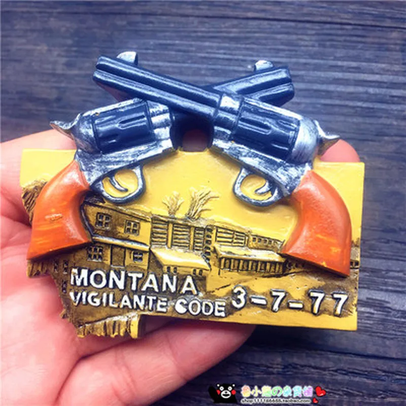 BABELEMI New 1pcs USA Montana Vigilante Code Fridge Magnet Travel Souvenirs Refrigerator Magnets Home Decortions Gifts|Магниты на
