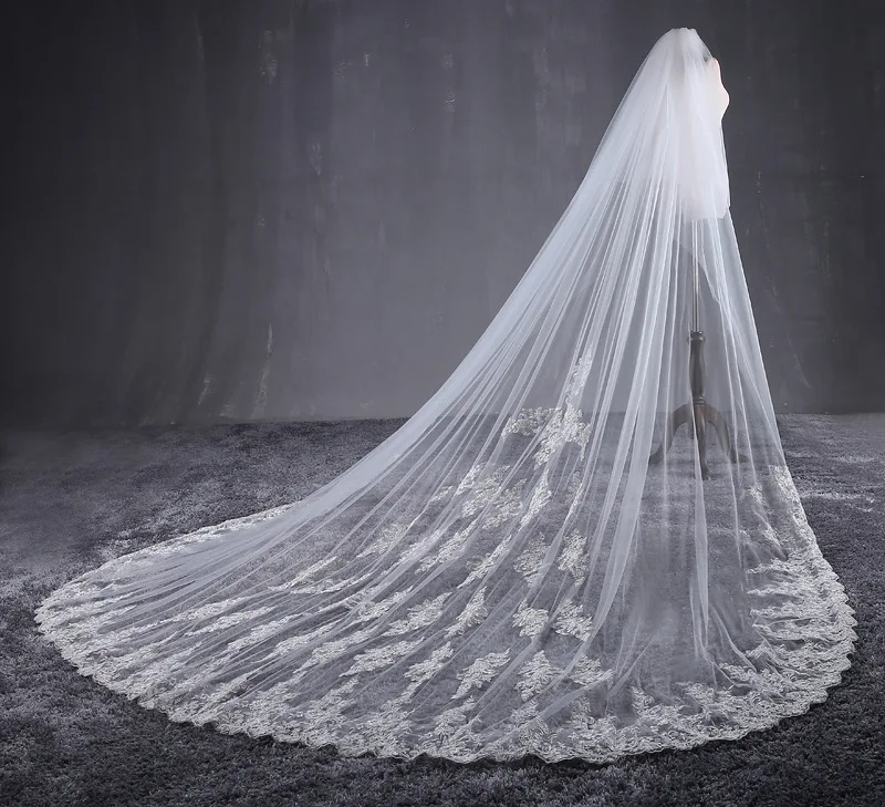 Modabelle кружевная свадебная вуаль с аппликацией по краям Свадебные аксессуары 2018
