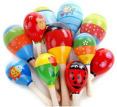10 шт./Лот новые деревянные погремушки Maraca детская музыкальная вечеринка игрушка
