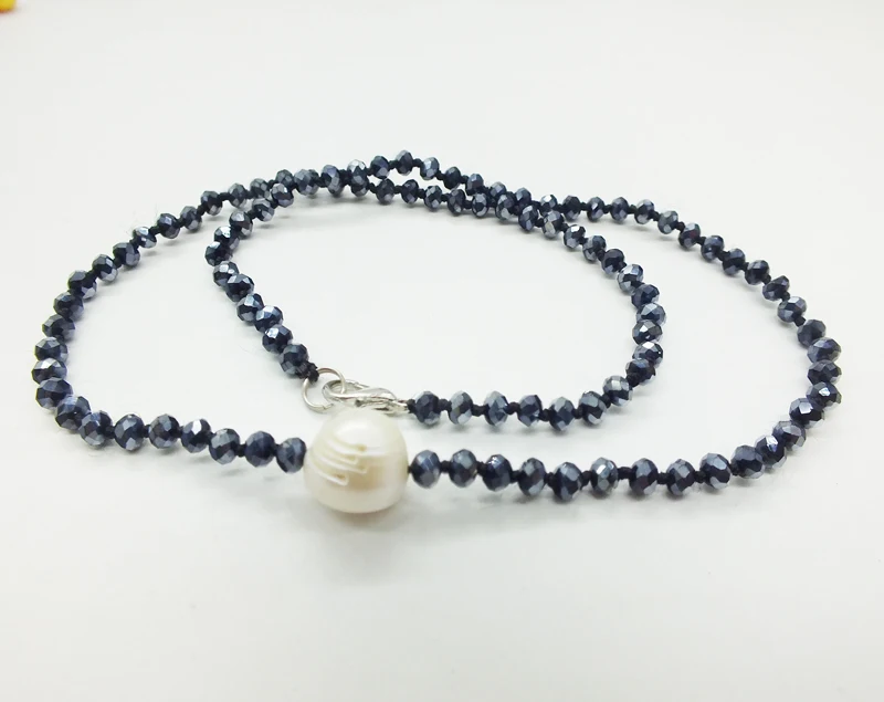 Очаровательно! 4 мм кристалл белый жемчуг ожерелье самое классическое летнее