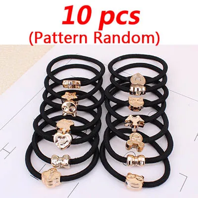 10PCS Style 3 10 шт., многоцветная резинка для волос, пружины для волос, повязка для волос, аксессуары для волос, лента для волос в горошек, эластичное кольцо для парикмахерских, эластичная стильная тесьма - Цвет: 10PCS Style 3