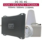 Трехдиапазонный усилитель сигнала 2G3G4G GSM 900 + DCSLTE 1800 + UMTS WCDMA 2100, ретранслятор сотового телефона, Усилитель сотового сигнала, комплект антенн