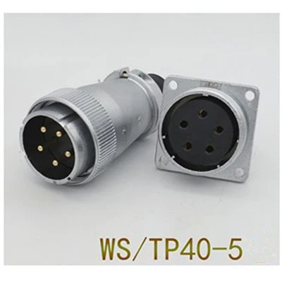 WS40-5F 1 комплект WS/TP40 авиационным соединителем мужской и женский квадратный фланец гнездо 5/9/15/16/26/31 Pin штепсельная вилка авиации круговой разъем кабеля - Цвет: WS40-5F