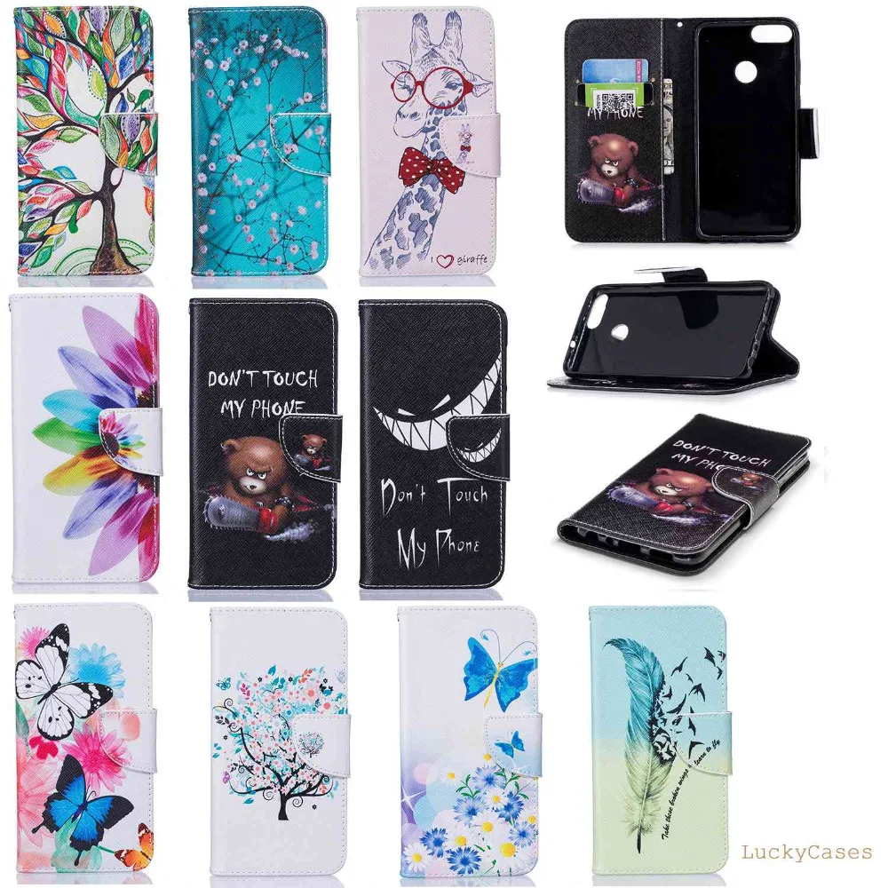 Флип кошелек чехол для телефона huawei P умный цветок бабочка дерево окрашенный
