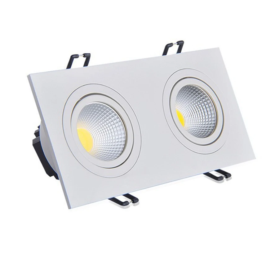 CREE COB 2*9 Вт 12 15 20 квадратные светодиодные светильники с двойной головкой Наклонный