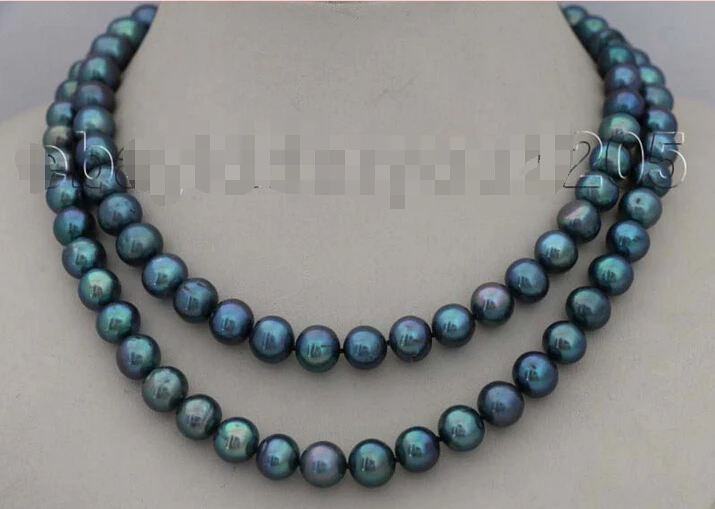 

Genuine Natural 9-10mm Peacock Round pearl Necklace