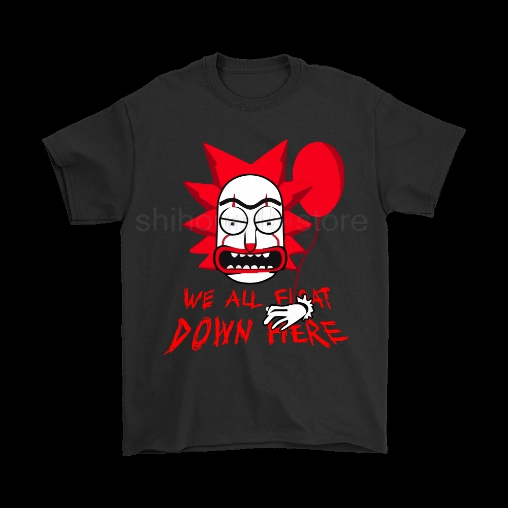 Это Pennywise мы все плаваем здесь Рик и Морти Стивен Кинг футболки 2019 Летняя мужская