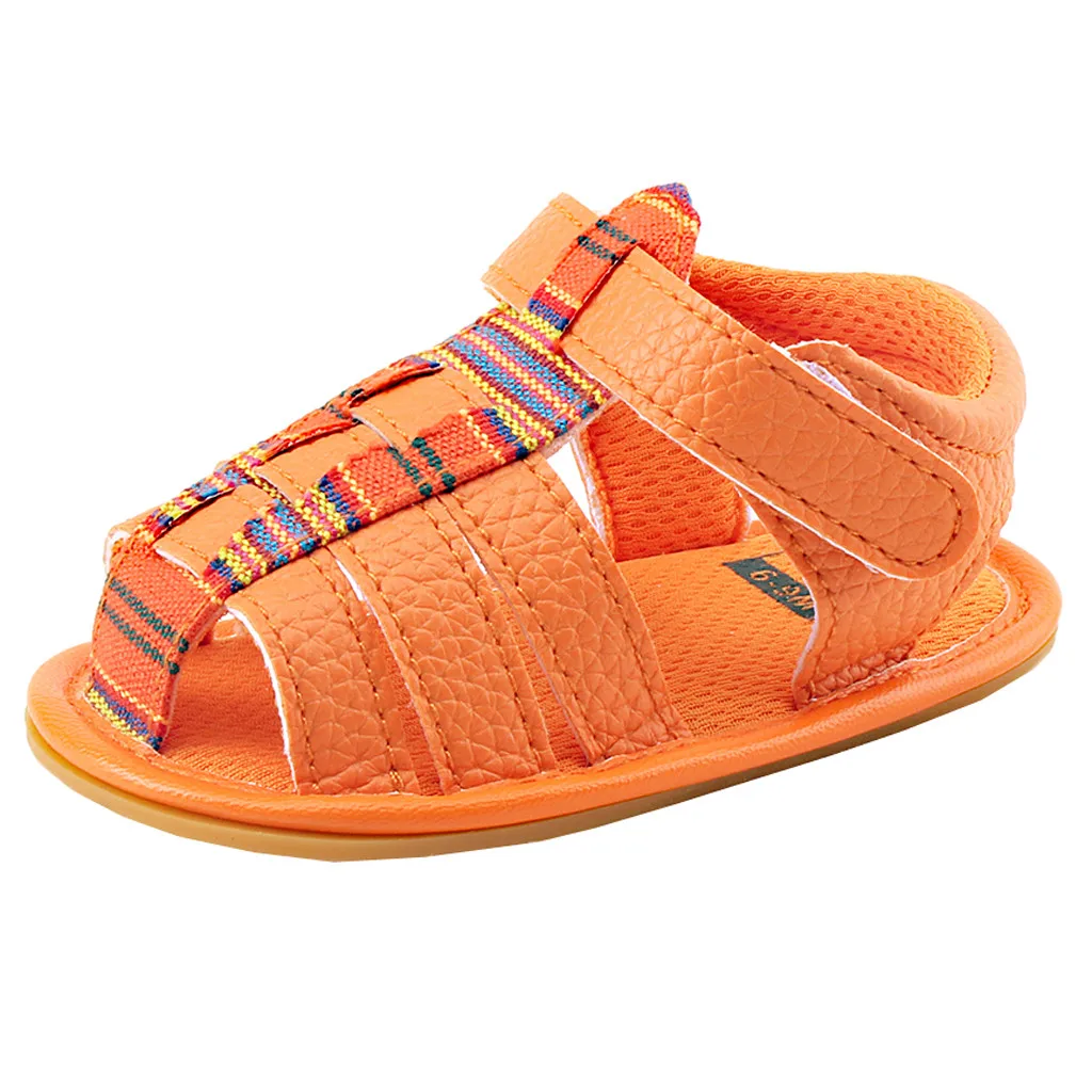 Сандалии в римском стиле для новорожденных девочек и мальчиков обувь с мягкой