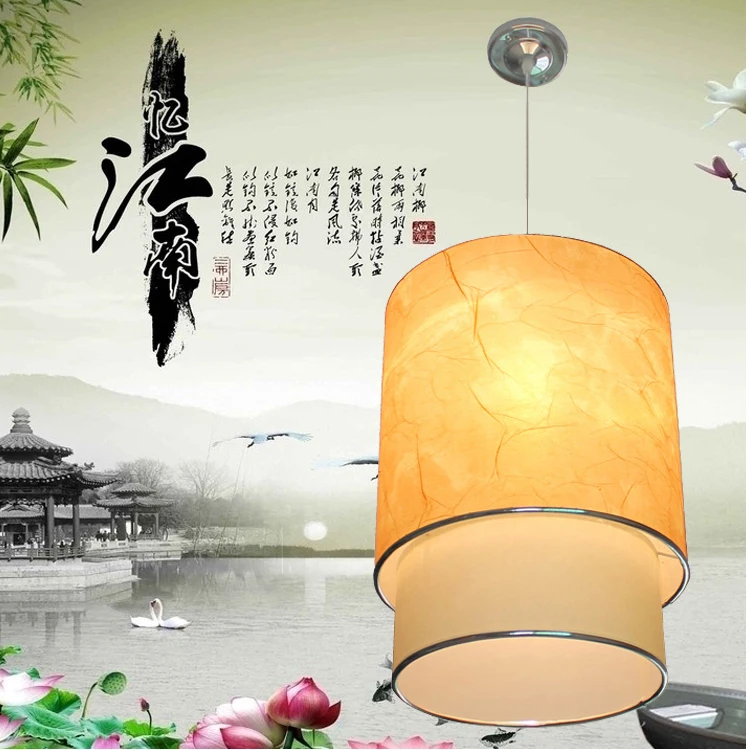 Antique Chinese chandelier restaurant sheepskin lamp circular living room study large hallway hotel p | Аксессуары для одежды