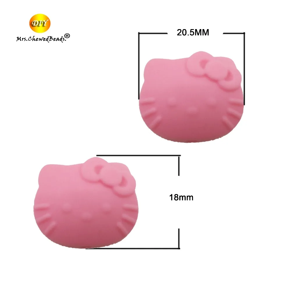10 шт./лот мультфильм hello kitty Силиконовый бисер ребенок Прорезывание Зубов Бисер безопасный пищевой сорт для кормления Жевательная Кошка Китти Силиконовые Бусины